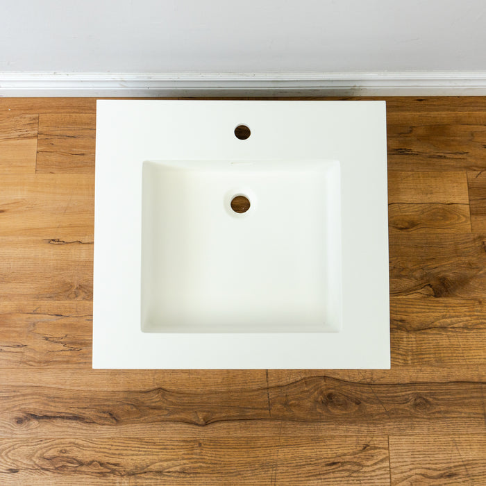 24-inch Porcelain Drop-in Sink in White