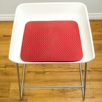 Steelcase Turnstone Scoop Stool, 23W x 33H Inch Chair in Steel, White and Red