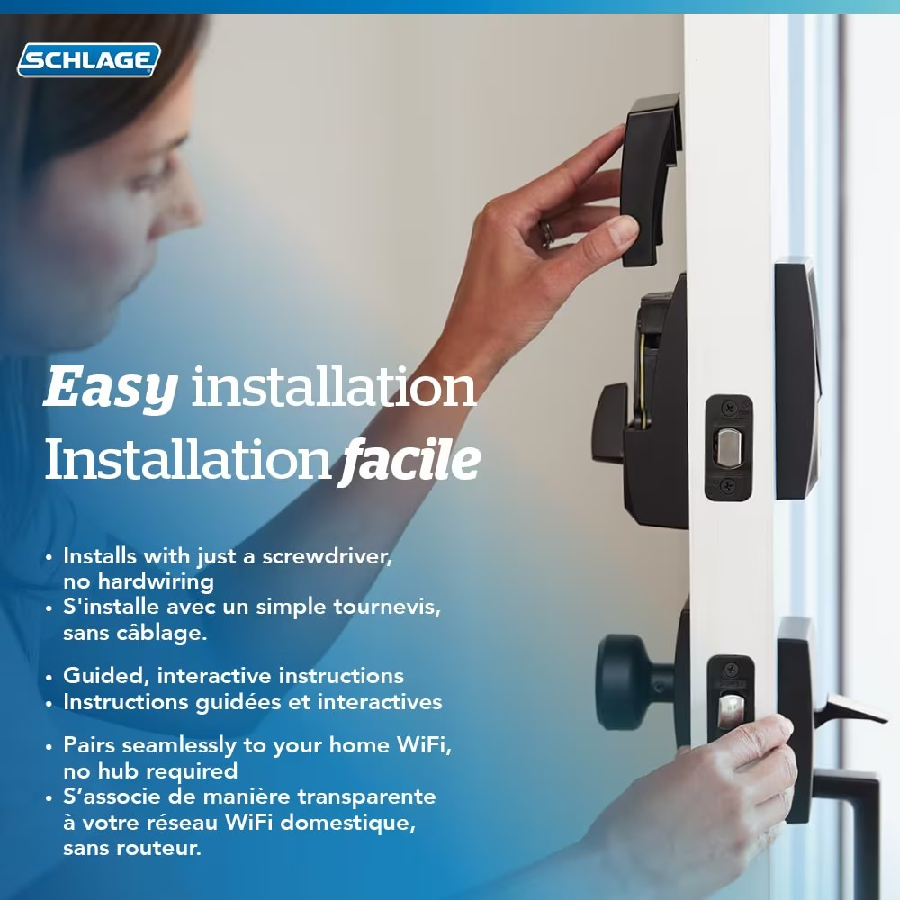 Schlage Encode Plus Electronic Smart lock Wifi Deadbolt Century Satin Nickel with Apple Home Key