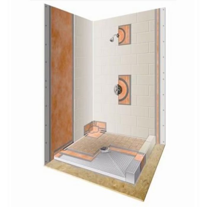 Schluter Kerdi-Shower 48x48-inch Shower Kit in ABS with SS Drain Grate