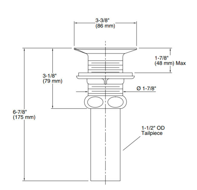 KOHLER Sink strainer with 1-1/2 inch tailpiece