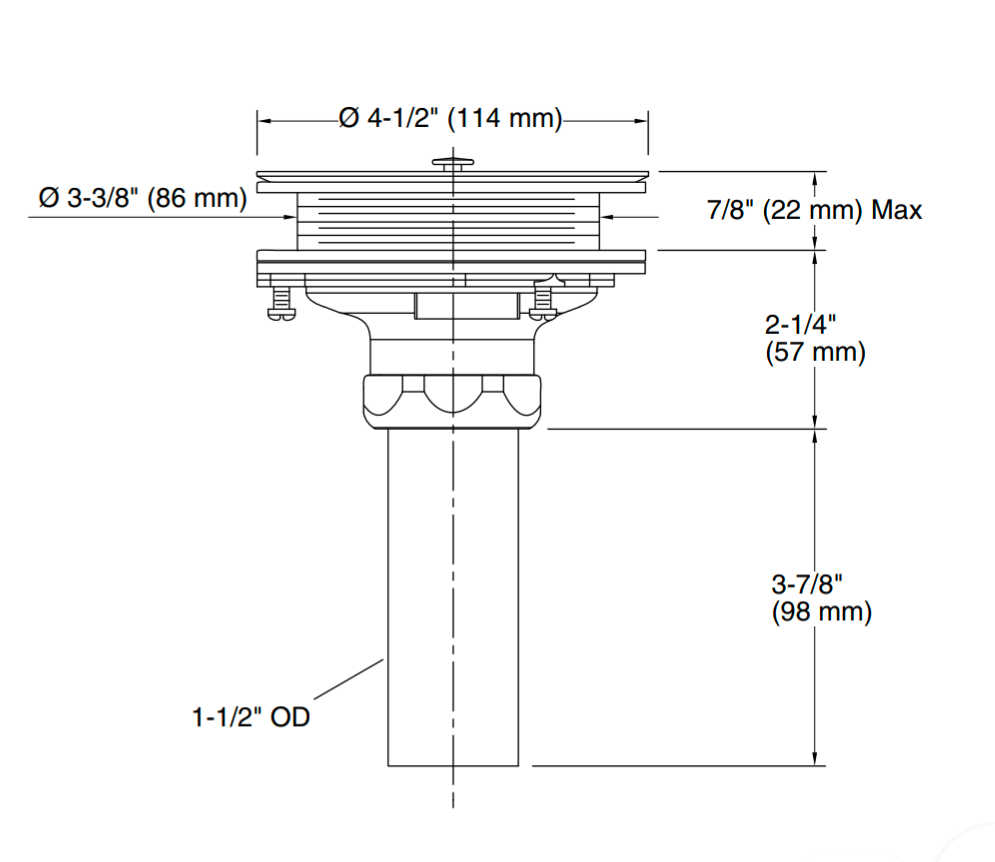 KOHLER Duostrainer 4-1/2 in. Sink Strainer with Tailpiece in Brazen Bronze