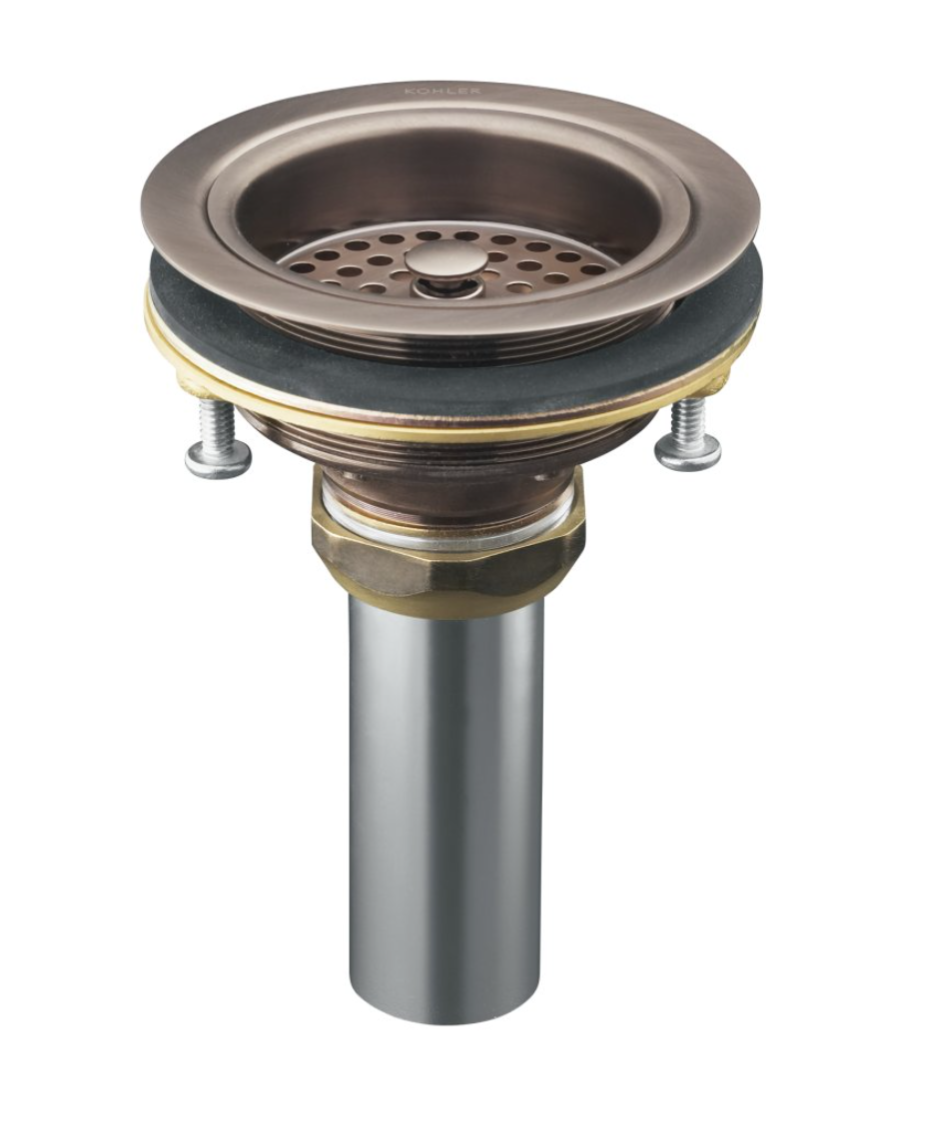 KOHLER Duostrainer 4-1/2 in. Sink Strainer with Tailpiece in Brazen Bronze