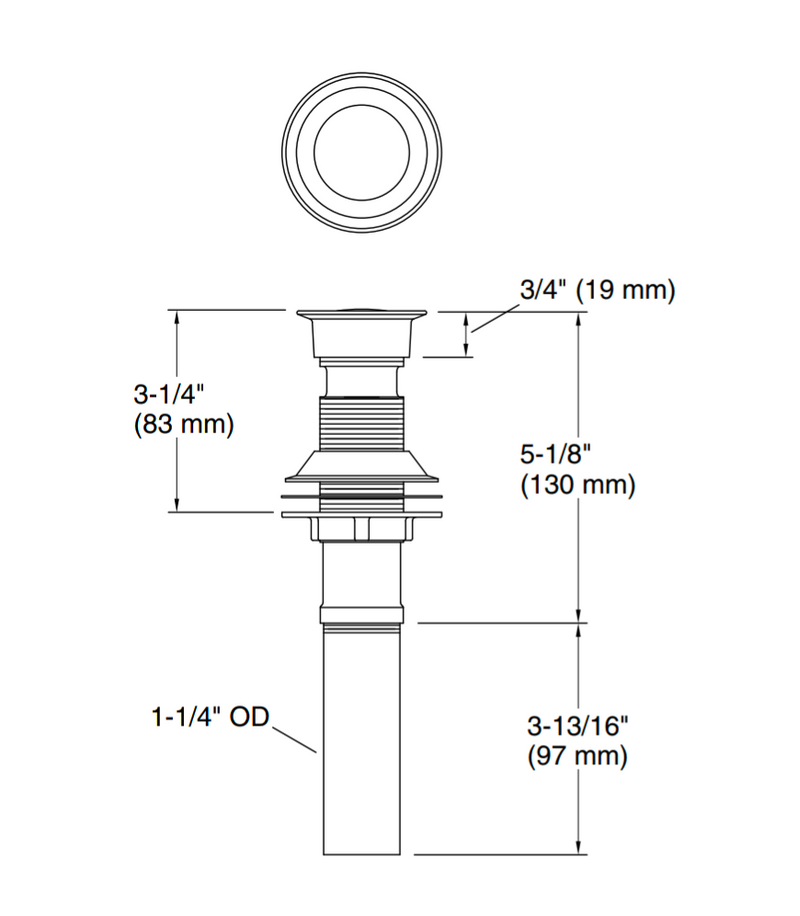 KOHLER Brushed Nickel Pop-Up Clicker Drain without overflow K-7124-BN