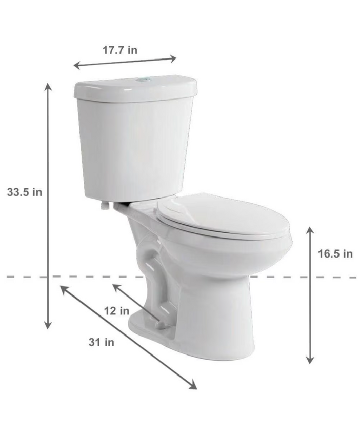 Glacier Bay All-In-One 2-Piece 4.1/6.0 LPF Dual Flush Elongated Bowl Toilet in White