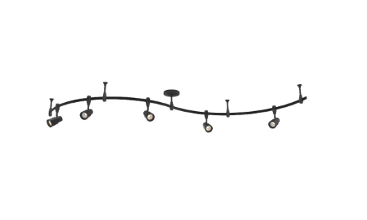 96-inch 5-Light LED Flexible Linear Black Track Lighting