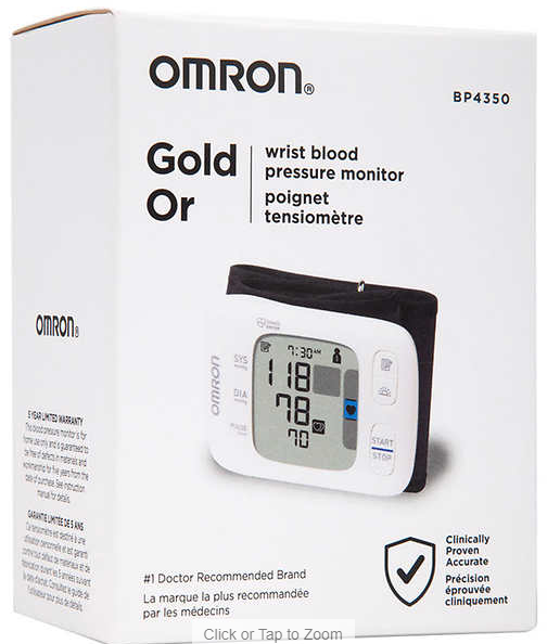 Omron Gold Wrist Blood Pressure Monitor | Bluetooth