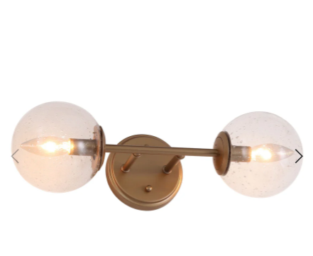 Modern Gold Bathroom Vanity Light, 3-Light Farmhouse Brass Wall Sconce with Clear Globe Glass Shades (Copy)