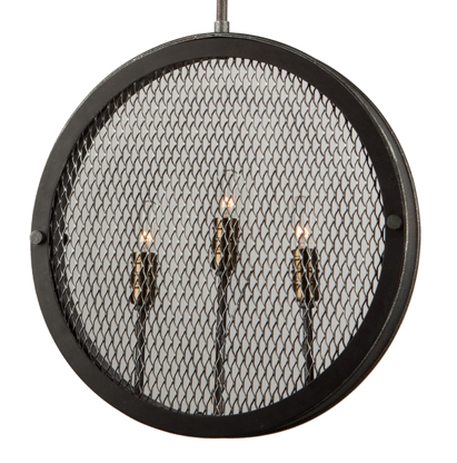 3-Light Granite Black / Vintage Brass Pendant