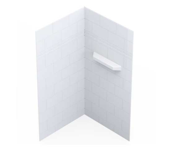 38 x 38-in White Acrylic Shower Walls - 2 Pieces