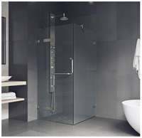 Monteray Frameless Hinged Shower Enclosure in Brushed Nickel