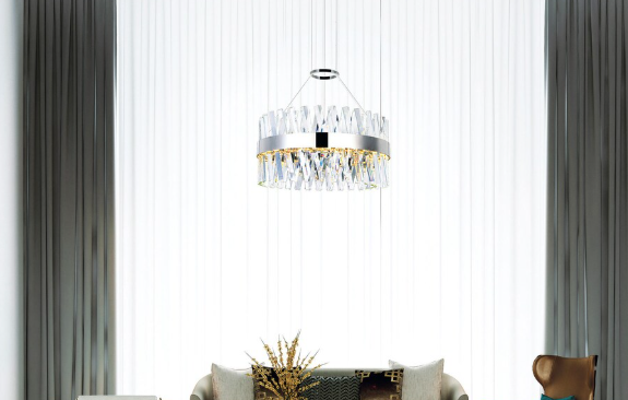 Round LED chandelier with Chrome Finish