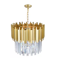 Light Down Chandelier With Medallion Gold Finish