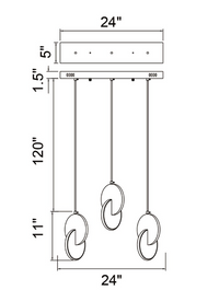 Tranche LED Pool Table Chandelier