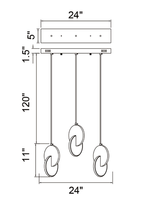 Tranche LED Pool Table Chandelier