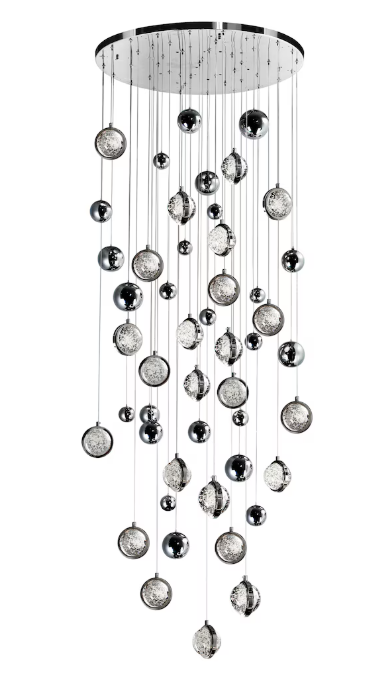 Salvador 32 in LED Integrated Polished Nickel Chandelier