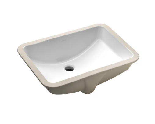 KOHLER Ladena 20-7/8-inch Undermount Bathroom Sink in White with Overflow Drain