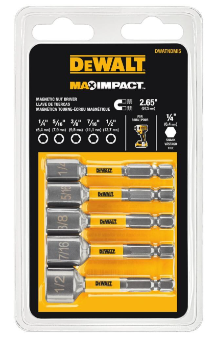 DEWALT MAX Impact Steel Torsion Nut Driving Set (5 Piece)