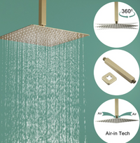 CASAINC Ceiling Mount Single-Handle Tub and Shower Faucet with 12 in