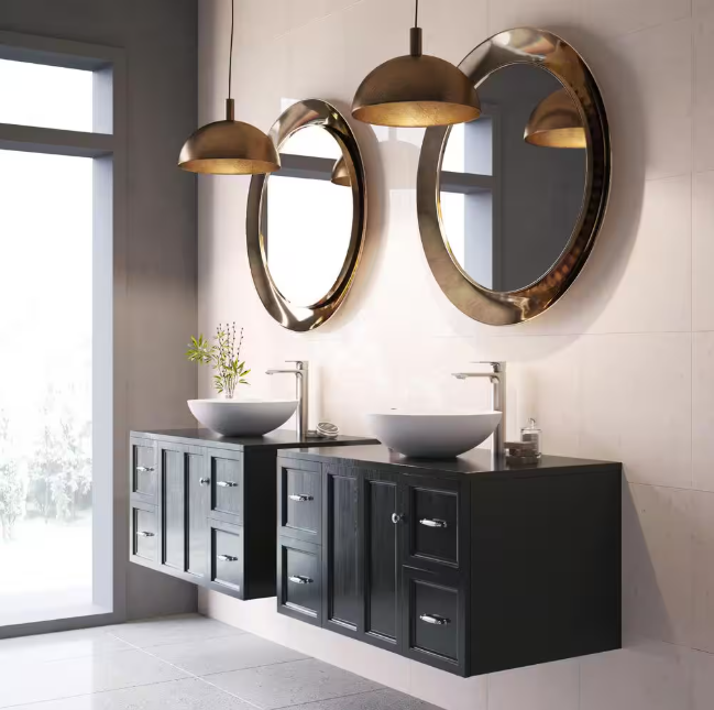 Modern White Matte Stone 16 in. L x 16 in. W x 5 in. H Round Vessel Bathroom Sink