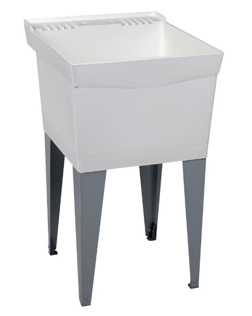 MUSTEE Utilatub Laundry Tub Floor Mount 20-inch x 24 Inch