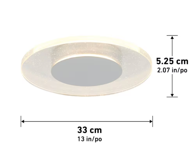 Artika Essence Disk 13-inch 1-light Chrome Dimmable Integrated LED Ceiling Flushmount Light Fixture