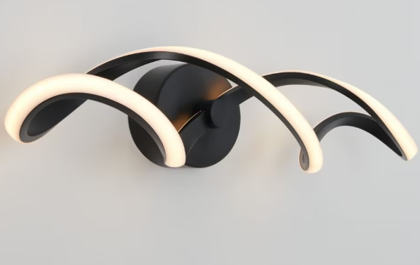 Artika Swirl 1-light 27W Black Dimmable Integrated LED Indoor Vanity Light Bar