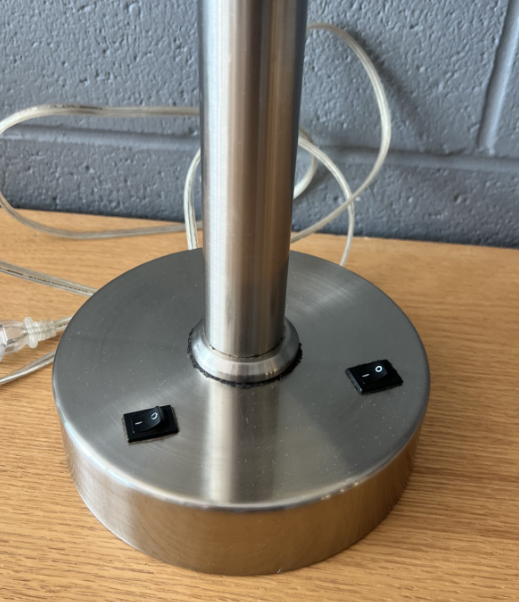 26" Brushed Steel Single Nightstand Lamp