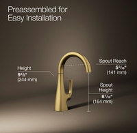 KOHLER Graze Single-Handle Pull-Down Sprayer Beverage Faucet