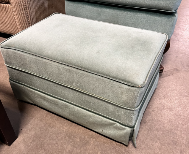 Wingback Teal Chair & Ottoman