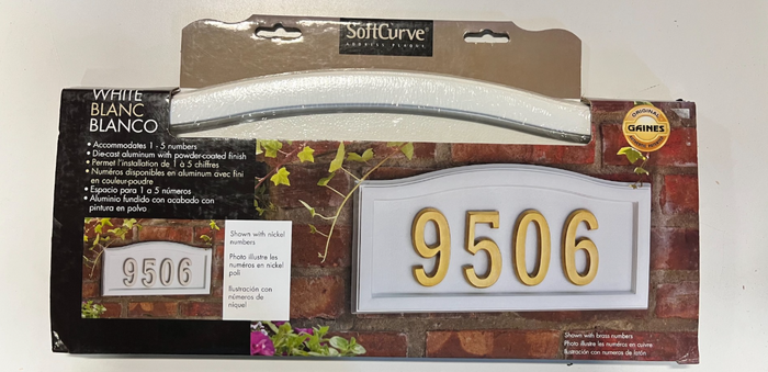 SoftCurve White Cast-Aluminum Address Plaque
