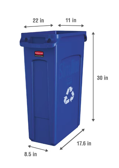 Rubbermaid Commercial Products Slim Jim 23 Gallon Venting Recycle Bin