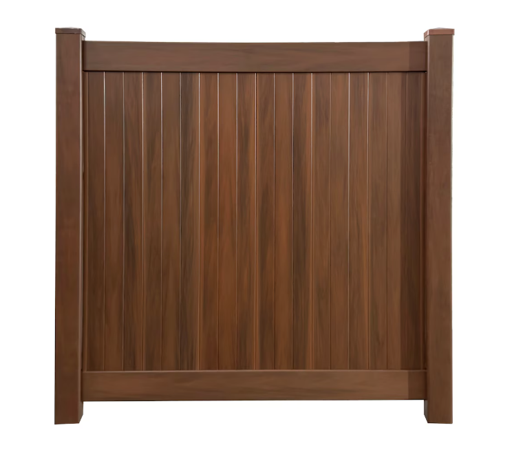 6' x 6' Vinyl Woodgrain Fence Panel Kit Hickory