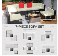 7 pc Modular Outdoor Conversation Set