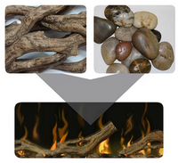 Dimplex Driftwood and River Rock for 74" Linear Fireplace