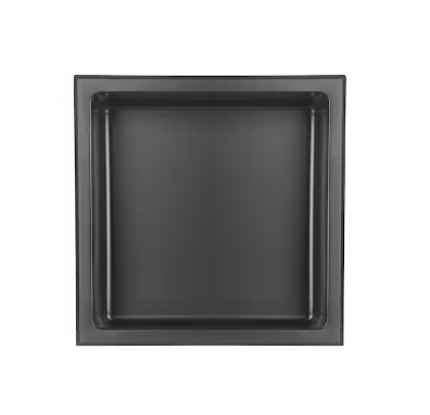 Bath Shower Niche - 12-inch x 12-inch, Stainless Steel - Matte Black