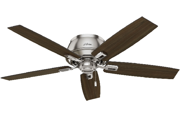 Hunter Donegan 52" Low Profile Brushed Nickel Ceiling Fan with LED Light