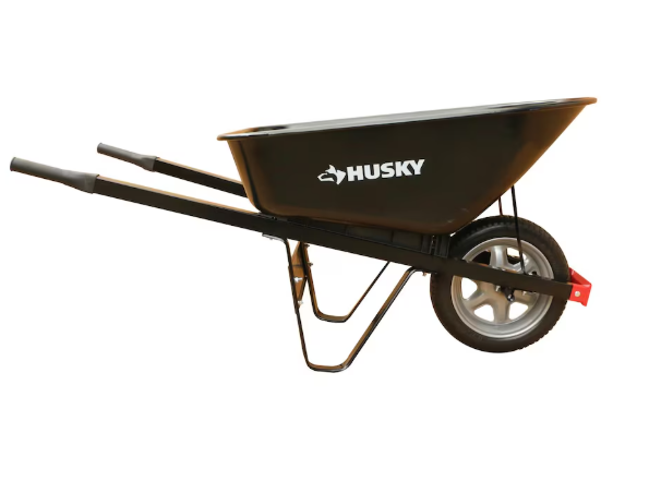 Husky 6 Cu ft. steel tray flat-free wheelbarrow