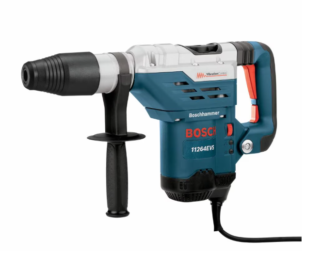 Bosch 120V 1 5/8-inch Brushed Corded Hammer Drill with Auxiliary Side Handle and Carrying Case