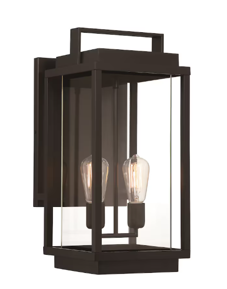 GlucksteinElements Rockwell 2-Light 20-inch H Outdoor Wall Scone Light