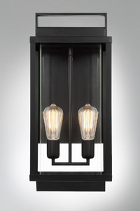 GlucksteinElements Rockwell 2-Light 20-inch H Outdoor Wall Scone Light