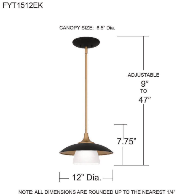 Fayette 1-Light Earth Black Mini Pendant