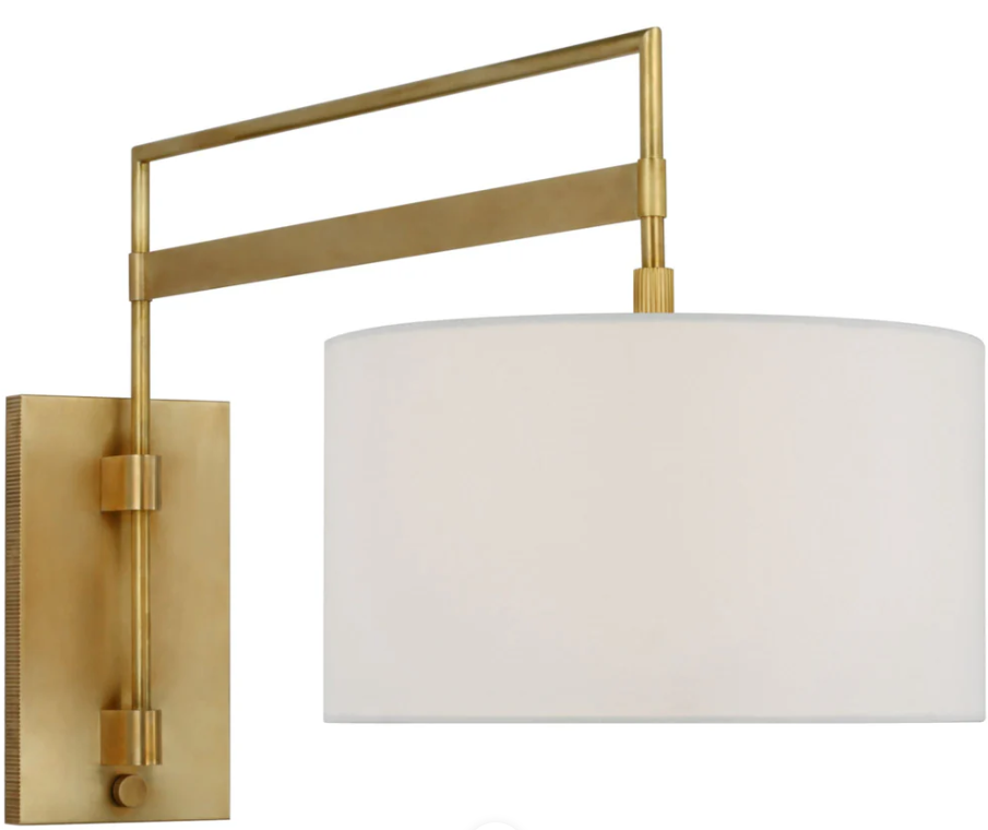 Ray Booth Gael Large Articulating Wall Light in Antique Brass