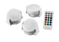 Bell + Howell 3-inch Color Changing Swivel LED Puck Lights with Remote