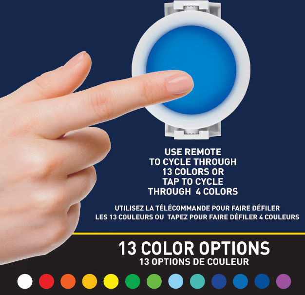 Bell + Howell 3-inch Color Changing Swivel LED Puck Lights with Remote