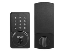 Square Matte Black Smart Electronic Wi-Fi Deadbolt Works with Google Home & Amazon Alexa Powered by Hubspace