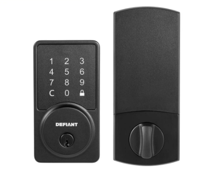 Square Matte Black Smart Electronic Wi-Fi Deadbolt Works with Google Home & Amazon Alexa Powered by Hubspace