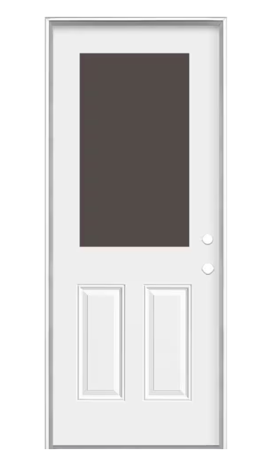 Masonite 34-inch x 80-inch x 4-9/16-inch 1/2 Lite Cutout Primed Steel Prehung Front Door