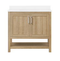 36 " W Single Sink Bath Vanity in White Oak with Top
