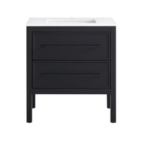 30" W x 19" D Freestanding Bath Vanity with Black Handle